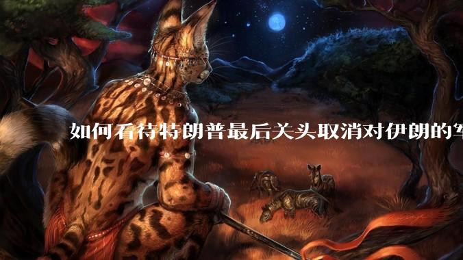 如何看待特朗普最后关头取消对伊朗的军事行动?